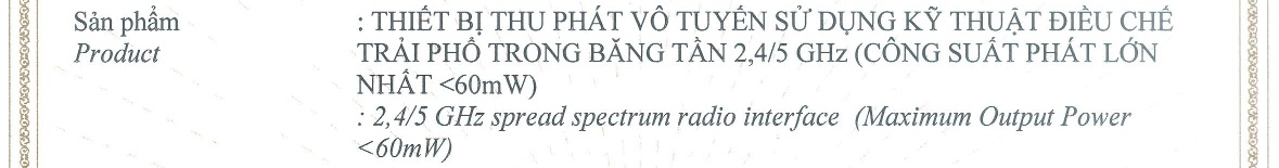 Voluntary ICT Type Approval certificate sample